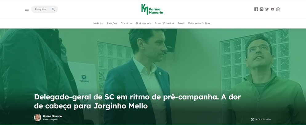 Matéria publicada no site da colunista Karina Manarin